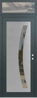 Diamond C4 36" x 96" anthracite/anthracite clear Glass Panel stainless steel LHI with Transom clear Glass