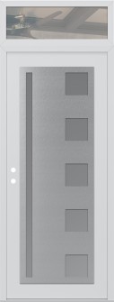 Diamond C3 36" x 96" white/white frosted Glass Panel stainless steel RHI with Transom clear Glass