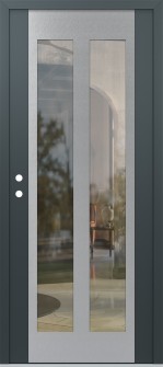 Diamond C14 36" x 80" anthracite/anthracite clear Glass Panel stainless steel RHI