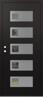 Diamond D2 36" x 80" black/black clear Glass Panel stainless steel RHI