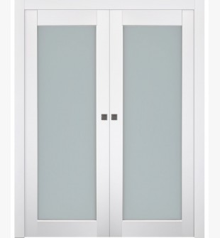 Smart Pro 207 Vetro Polar White Double pocket doors