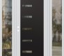 Modern Steel Front Door Diamond C8 64" x 80" white/white clear Glass Panel black RHI with 2 Sidelites clear Glass