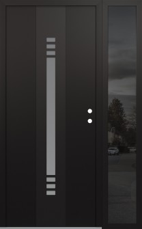 DIAMOND A5 48" X 80" BLACK/WHITE FROSTED GLASS PANEL BLACK LHI WITH SIDELITE MIRRORED GLASS