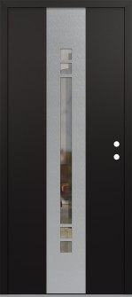 DIAMOND A4 36" X 80" BLACK/BLACK CLEAR GLASS PANEL STAINLESS STEEL LHI