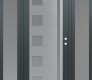 Modern Steel Front Door Diamond C3 64" x 80" anthracite/anthracite frosted Glass Panel stainless steel LHI with 2 Sidelites frosted Glass