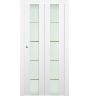 Palladio 202 4H Gold Strips Vetro Bianco Noble Bi-folding doors