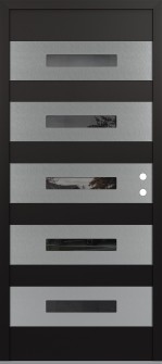 Diamond D9 36" x 80" black/black mirrored Glass Panel stainless steel LHI