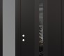 Modern Steel Front Door DIAMOND A3 52" X 96" BLACK/BLACK MIRRORED GLASS PANEL BLACK RHI WITH SIDELITE AND TRANSOM FROSTED GLASS