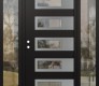 Modern Steel Front Door Diamond D3 60" x 80" black/black clear Glass Panel stainless steel RHI with 2 Sidelites clear Glass