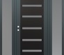 Modern Steel Front Door Diamond C7 60" x 80" anthracite/anthracite frosted Glass Panel black RHI with 2 Sidelites frosted Glass