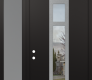 DIAMOND A9 52" X 96" BLACK/BLACK CLEAR GLASS PANEL STAINLESS STEEL LHI WITH SIDELITE AND TRANSOM FROSTED GLASS