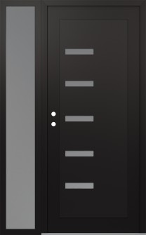 Diamond C8 52" x 80" black/white frosted Glass Panel black RHI with Sidelite frosted Glass