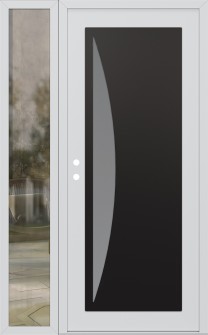 Diamond C13 50" x 80" white/white frosted Glass Panel black RHI with Sidelite clear Glass