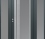Modern Steel Front Door Diamond C15 64" x 80" anthracite/anthracite frosted Glass Panel stainless steel RHI with 2 Sidelites frosted Glass