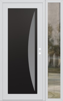 Diamond C13 52" x 80" white/white frosted Glass Panel black LHI with Sidelite clear Glass
