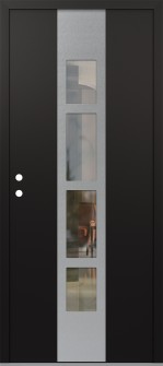 DIAMOND A10 36" X 80" BLACK/BLACK CLEAR GLASS PANEL STAINLESS STEEL RHI