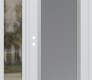 Modern Steel Front Door Diamond C1 48" x 80" white/white frosted Glass Panel stainless steel RHI with Sidelite clear Glass