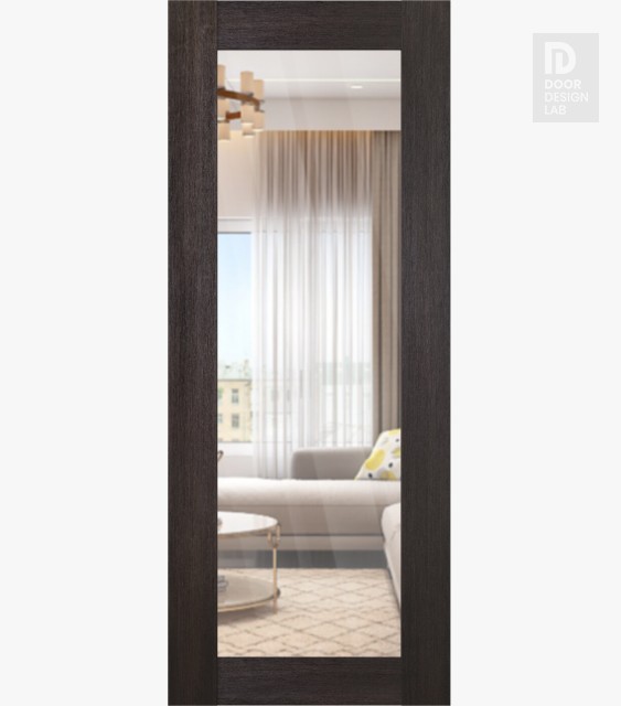 DOOR SLAB AVON 207 CLEAR VETRO VERALINGA OAK 24" X 80" X 1 3/4" TEMPERED CLEAR GLASS
