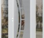 Modern Steel Front Door Diamond C12 64" x 80" white/white clear Glass Panel stainless steel RHI with 2 Sidelites clear Glass