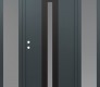 Modern Steel Front Door DIAMOND A2 64" X 80" ANTHRACITE/ANTHRACITE FROSTED GLASS PANEL BLACK RHI WITH 2 SIDELITES FROSTED GLASS