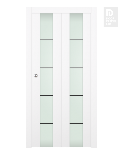 Smart Pro H3g 4H Black Strips Vetro Polar White Bi-folding doors