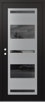 Diamond C10 36" x 80" black/black mirrored Glass Panel stainless steel RHI