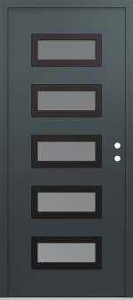 Diamond D1 36" x 80" anthracite/anthracite frosted Glass Panel black LHI