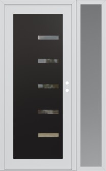 Diamond C8 52" x 80" white/white clear Glass Panel black LHI with Sidelite frosted Glass
