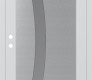 Modern Steel Front Door Diamond C4 36" x 80" white/white frosted Glass Panel stainless steel RHI