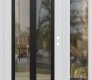 Modern Steel Front Door Diamond C14 52" x 80" white/white clear Glass Panel black LHI with Sidelite clear Glass