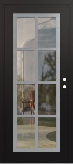 Diamond C16 36" x 80" black/black clear Glass Panel stainless steel LHI