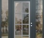 Modern Steel Front Door Diamond C16 68" x 96" anthracite/anthracite clear Glass Panel stainless steel LHI with 2 Sidelites and Transom clear Glass