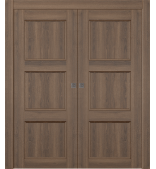 Oxford Uno 07 2Rn Pecan Nutwood Double pocket doors