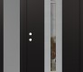 Modern Steel Front Door DIAMOND A5 48" X 80" BLACK/BLACK CLEAR GLASS PANEL STAINLESS STEEL RHI WITH SIDELITE FROSTED GLASS