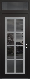 Diamond C16 36" x 96" black/black mirrored Glass Panel stainless steel LHI with Transom mirrored Glass