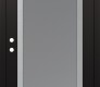 Modern Steel Front Door Diamond C1 36" x 80" black/white frosted Glass Panel stainless steel RHI