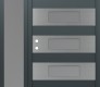 Modern Steel Front Door Diamond D5 52" x 80" anthracite/anthracite frosted Glass Panel stainless steel RHI with Sidelite frosted Glass
