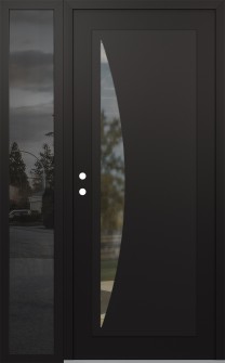 Diamond C13 50" x 80" black/black clear Glass Panel black RHI with Sidelite mirrored Glass