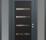 Modern Steel Front Door Diamond C7 64" x 96" anthracite/anthracite clear Glass Panel black LHI with 2 Sidelites and Transom frosted Glass
