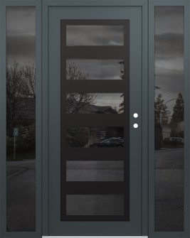 Diamond C9 64" x 80" anthracite/anthracite mirrored Glass Panel black LHI with 2 Sidelites mirrored Glass