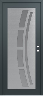 Diamond C12 36" x 80" anthracite/anthracite frosted Glass Panel stainless steel LHI