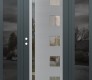 Modern Steel Front Door Diamond C3 60" x 80" anthracite/anthracite clear Glass Panel stainless steel RHI with 2 Sidelites mirrored Glass