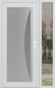 Diamond C13 48" x 80" white/white frosted Glass Panel stainless steel LHI with Sidelite clear Glass
