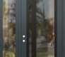 Modern Steel Front Door Diamond C15 48" x 96" anthracite/anthracite clear Glass Panel black RHI with Sidelite and Transom clear Glass