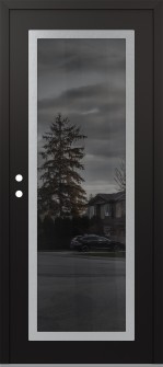 Diamond C1 36" x 80" black/black mirrored Glass Panel stainless steel RHI