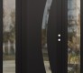 Modern Steel Front Door Diamond C4 60" x 80" black/black clear Glass Panel black LHI with 2 Sidelites clear Glass