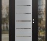 Modern Steel Front Door Diamond C11 68" x 80" black/black clear Glass Panel stainless steel LHI with 2 Sidelites clear Glass
