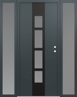 DIAMOND A10 68" X 80" ANTHRACITE/ANTHRACITE FROSTED GLASS PANEL BLACK LHI WITH 2 SIDELITES FROSTED GLASS