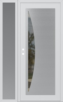 Diamond C13 48" x 80" white/white clear Glass Panel stainless steel RHI with Sidelite frosted Glass