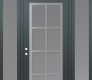 Modern Steel Front Door Diamond C16 64" x 96" anthracite/anthracite frosted Glass Panel stainless steel RHI with 2 Sidelites and Transom frosted Glass